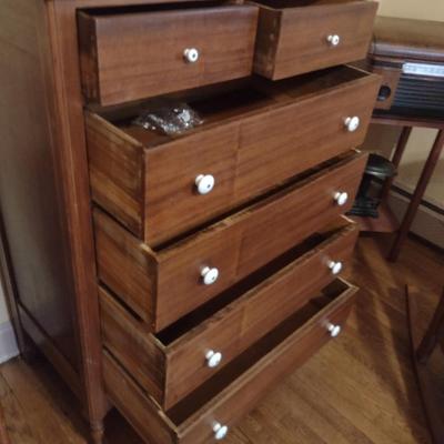 Vintage Wooden Two Over Four Drawer Tall Dresser- Approx 31 1/4" x 18" x 49 1/2" Tall (K)