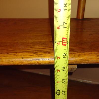 Vintage Wooden Two Tier Side/Accent Table with Stretcher Shelf (K)