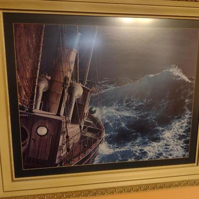 'The End of the Storm' by Loren D. Adams, Jr Print- Framed Under Glass- Approx 29 1/2" x 35 1/2" (K)