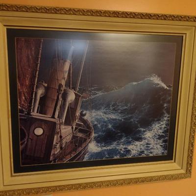 'The End of the Storm' by Loren D. Adams, Jr Print- Framed Under Glass- Approx 29 1/2" x 35 1/2" (K)