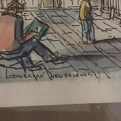 Pair of New Orleans Street Art Prints by Franz Weiss- Framed Under Glass (K)