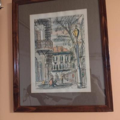 Pair of New Orleans Street Art Prints by Franz Weiss- Framed Under Glass (K)