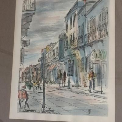 Pair of New Orleans Street Art Prints by Franz Weiss- Framed Under Glass (K)