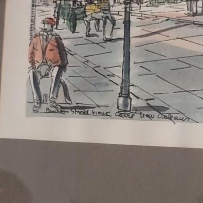 Pair of New Orleans Street Art Prints by Franz Weiss- Framed Under Glass (K)