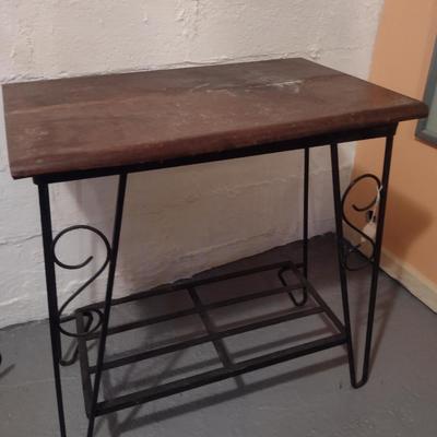 Metal Table/Aquarium Frame with Unattached Wooden Top (K)