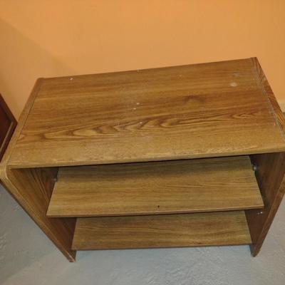 Wood Finish Media Stand- Approx 28" x 14 1/2" x 23 1/2" Tall (K)