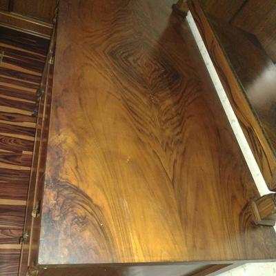 Vintage Wooden Two Over Two Drawer Dresser with Mirror and Barley Twist Accents- Approx 43" Wide (K)