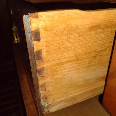 Vintage Wooden Two Over Two Drawer Dresser with Mirror and Barley Twist Accents- Approx 43" Wide (K)