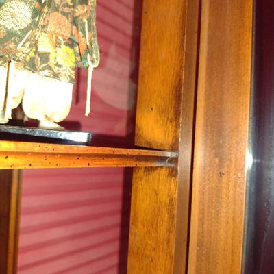 Wood and Glass Curio/Display Cabinet- Approx 17" x 11 1/2" x 67" Tall (K)