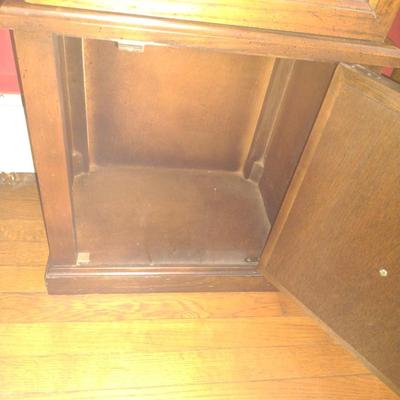 Wood and Glass Curio/Display Cabinet- Approx 17" x 11 1/2" x 67" Tall (K)