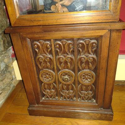 Wood and Glass Curio/Display Cabinet- Approx 17" x 11 1/2" x 67" Tall (K)