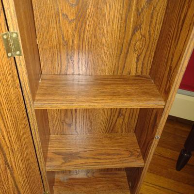 Wood Finish Double Sided Media Cabinet on Turning Base (K)