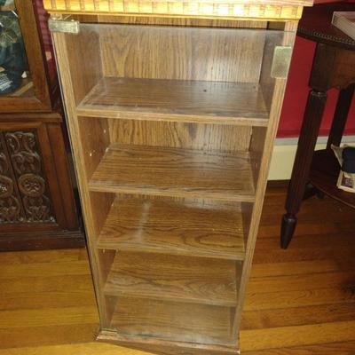 Wood Finish Double Sided Media Cabinet on Turning Base (K)