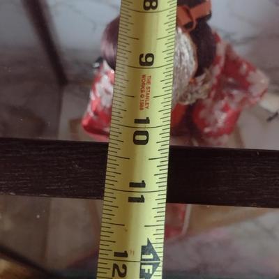 Vintage Japanese Geisha Doll in Glass Display Case (K)