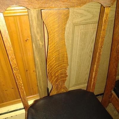 Set of Four Tiger Oak Urn Back Design Chairs (K)