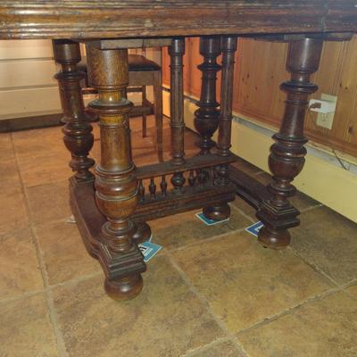 Antique Oak Table- Approx 44" x 41" x 28 1/2" Tall (K)