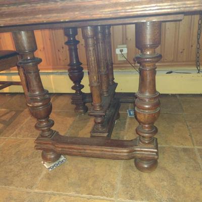 Antique Oak Table- Approx 44" x 41" x 28 1/2" Tall (K)
