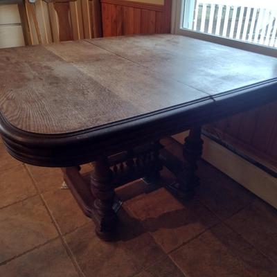 Antique Oak Table- Approx 44" x 41" x 28 1/2" Tall (K)