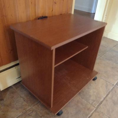 Wood Finish Media Stand with Adjustable Shelf (K)
