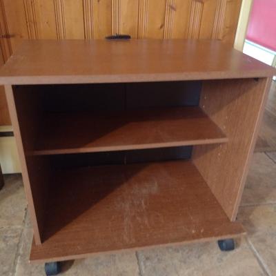 Wood Finish Media Stand with Adjustable Shelf (K)
