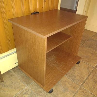 Wood Finish Media Stand with Adjustable Shelf (K)