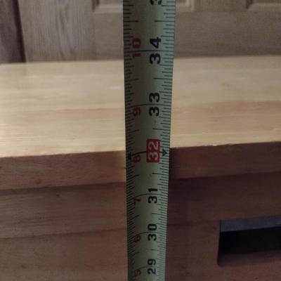 Wooden Work Table/Kitchen Island on Casters- Approx 24" x 18" x 32" Tall (K)