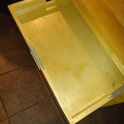 Wooden Work Table/Kitchen Island on Casters- Approx 24" x 18" x 32" Tall (K)