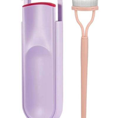 Purple 30 Second Heated Eyelash Curler w/Eyelash Separater Tool Lashes