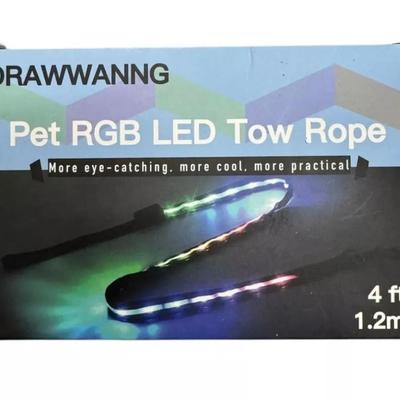 LED Dog Leash Bike Tow Rope High Visibility Rechargeable Lead Padded Handle 4’