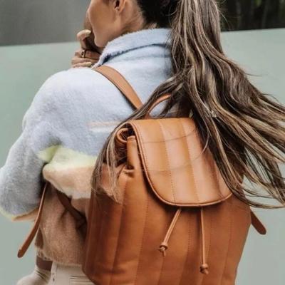 FAWN Women's “The Cinch Backpack” in Cognac Brown Matte (FDL313)