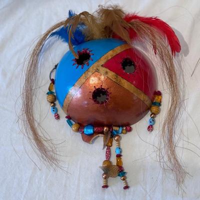 Two Tribal Coconut Masks by Bonnie (LR-DZ)