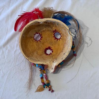 Two Tribal Coconut Masks by Bonnie (LR-DZ)