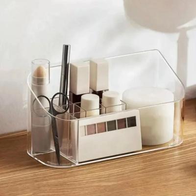 Crystal Clear Makeup Organizer Tray w/9 Compartments Lipgloss Makeup Display