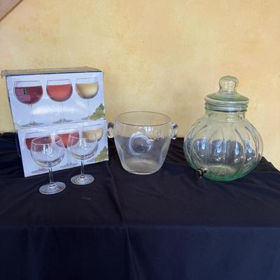 VIETRI Champagne Bucket with Glass Beverage Dispenser and More! (DR-BM)