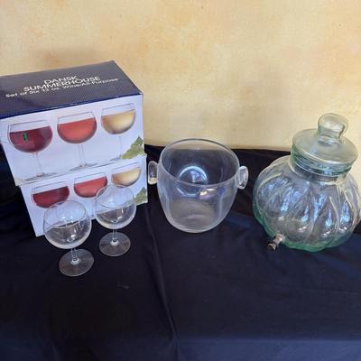 VIETRI Champagne Bucket with Glass Beverage Dispenser and More! (DR-BM)