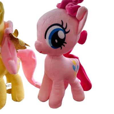 Lot of 4 x My Little Pony Series 9” Stuffed Toys - Apple Jack, FlutterShy, Pinkie Pie & Rarity Unicorn Small stain on Pinkie Pie’s foot.