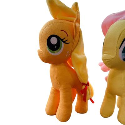 Lot of 4 x My Little Pony Series 9” Stuffed Toys - Apple Jack, FlutterShy, Pinkie Pie & Rarity Unicorn