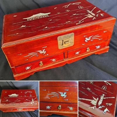 Chinese Rosewood Jewelry Chest with Mother-of-Pearl Inlay (PB-SD)