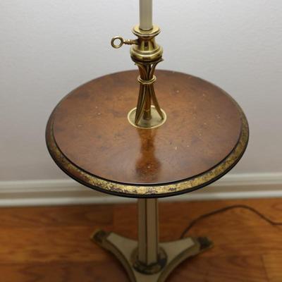 STIFFEL Vintage Brass Floor Lamp with Center Table
