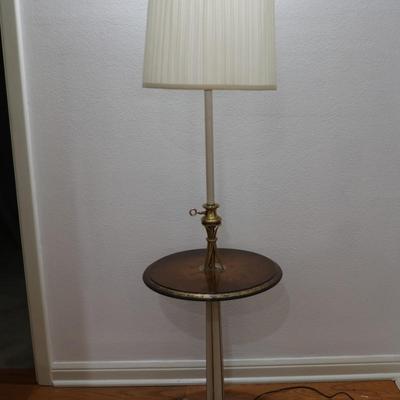 STIFFEL Vintage Brass Floor Lamp with Center Table