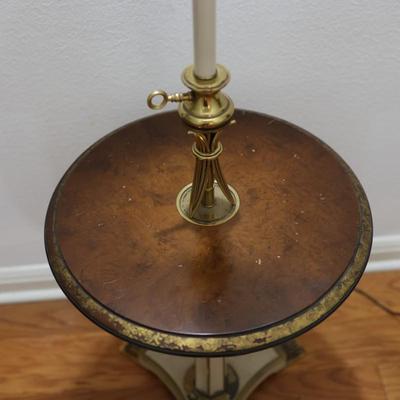 STIFFEL Vintage Brass Floor Lamp with Center Table