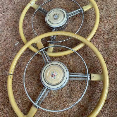 2 cream handle vintage 1941 Buick steering wheels