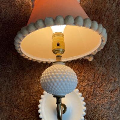 Milk glass wall sconce lamp