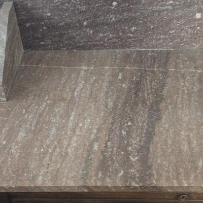 LOT 1: Antique Dry Sink with Marble Top: Natural Markings w/No Cracks