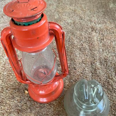 Deitz lantern and Hemingray insulator