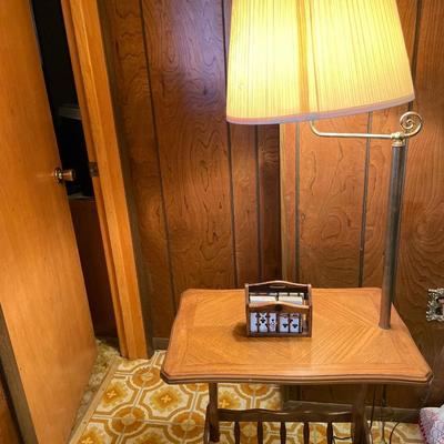 Vintage table lamp with card holder