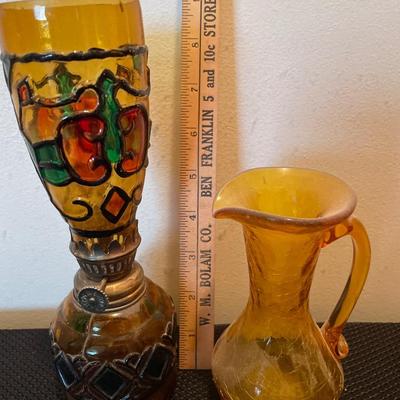 Sailboat brand lamp and small pitcher