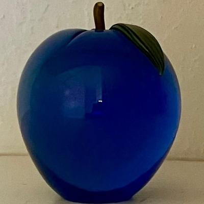 Orient & Flume Blue Apple Paperweight With Box