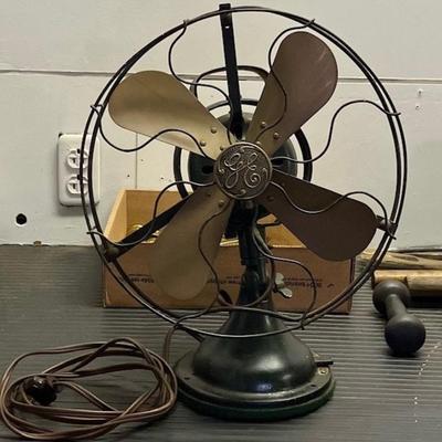 Antique General Electric Fan With Brass Blades