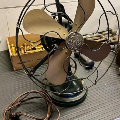 Antique General Electric Fan With Brass Blades